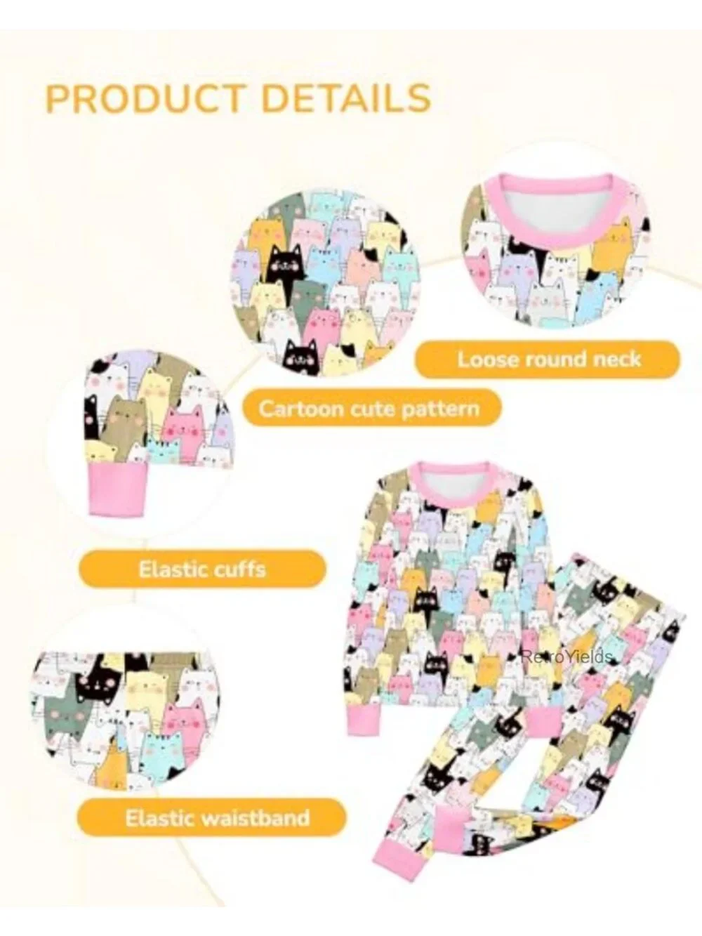 Girls Pajama Set Short Sleeve Summer Sleepwear Toddler Kids 2 Piece